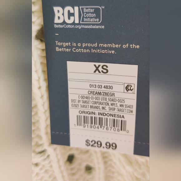 Cream Cardigan Sweater Cotton Blend Universal Thread Women's Size XS NWT - Picture 7 of 10